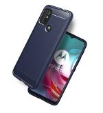 Golden Sands Carbon Fibre Case for Motorola Moto G10 Power, Back Cover Case, Shockproof Rugged Durable Drop Protection Tested for Moto G30, Blue