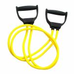Sui Generis Double Tonning Resistance Tube Pull Rope Elastic Rubber Exercise band for Stretching, Workout Home Gym and Tonning with Heavy Quality D Shaped Handles for Unisex Yellow