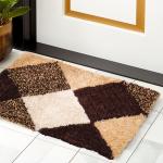 Faburaa Bathroom Mat for Outside Door, Used in Bathroom, Home (Vibrant Brown, 40x60 Cm)
