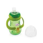 BeeBaby Soft Silicone Spout Sippy / Sipper Cup with Handle for Baby / Toddlers 250 ML / 9 Oz. Leak Proof, BPA FREE. 9M+ (Green)