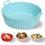 kunya Air Fryer Liner Silicone Baking Tray Nonstick Reusable Bottom 6.5 inch