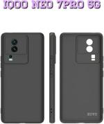 XOVO Back Cover for IQOO NEO 7 Pro 5G, iQOO Neo 7 Pro 5G (Black, Dual Protection, Silicon, Pack of 1)