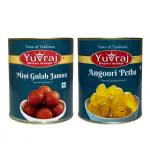 Yuvraj sweets Mini Gulab Jamun & Angoori petha combo pack (1 kg x 2 ) pack