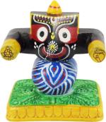 Real Craft Multicolor Ceramic Lord Jagannath Statue For Car Dashboard Pooja And Gift