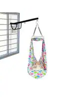 VParents Chunky Baby Swing Cradle with Spring and Metal Window Cradle Hanger (Blue)