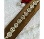 Gyaan Jewels Handmade White Brass Gold Plated Maang Tikkas (Pack of 1)