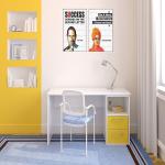 Asmi Collections 52 cm Steve Jobs and Swami Vivekananda Motivational Quotes Self Adhesive Wall Painting Sticker Self Adhesive Sticker (Pack of 2) | Wall Sticker | waterproof wall sticker