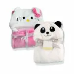 MY NEWBORN 2Pcs Baby Cover Blanket for Newborn | Baby Hooded Wrapper | Baby Bathing Set | Sleeping Bag for 0 to 12 Months | Gift for Baby Shower Gift for Parents | Baby Wrap Towel | Baby Bath Robe