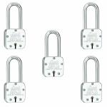 Link Atoot 65mm Long Shackle Padlocks 5Pcs Set| 1 Crore Key Combinations| Hardened Shackle| 9 Brass Lever| 3 Keys for Each Padlock |15 yrs Warranty