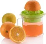 SARTHU 2-in-1 Citrus Juicer & Manual Fruit Press Multi-Purpose Handheld Juicer with Serving Cup, Measuring Markings, and Polished Finish for Pomegranate, Watermelon, Orange, and More -1 PCS