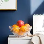 Nimika Crystal Glass Bowl Fruit Basket Large crystal glass fruit bowl crystal fruit plate 2000 ML (Pack Of 1)