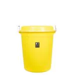 KKR INDUSTRIES Heavy Duty Plastic Storage Drum With Cap 30 Litre (Yellow) 30L Plastic Bucket (Yellow)