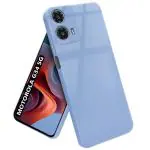 Fashionury Motorola Moto G34 5G Back Cover | Camera Bump Protection | Glossy Soft Silicon Flexible | All Side Shock Proof TPU Back Case Cover for Motorola G34 / Moto G34 5G (Blue Lavender)