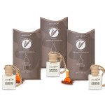 Aromahpure Premium Car Perfume Hanging Pod |10 ML |Oudh Fragrance Car Air Freshener |Natural Essential Fragrance Oils in Glass Bottle with Wooden Diffuser Lid |Long Lasting upto 60 days (Pack of 3)