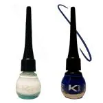 KINDED Royal Blue and White Pearl Waterproof Smudgeproof Longlasting Liquid Eye Liner, 5 ml - Pack of 2