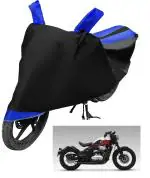 Auto Hub Bike Cover for Jawa 42 Bobber , Dustproof UV Protection water resistant Custom Fit Cover-(Black-Blue)