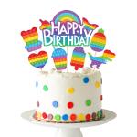 Zyozique Pop Bubble Cake Topper & CupCake Topper Birthday Party Supplies Fidget Toy Cake Topper (Set of 1)