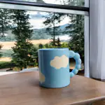 The Purple Decor Ceramic coffee mug/Cup cloud design Ideal for Coffee/Tea/Milk/Green Tea/Cold Coffee Microwave Safe & Dishwasher Safe 300ML (Multi Color)