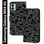 Knotyy Samsung Galaxy M04 Black Faux Leather Back Cover Flip Cover (Pack of 1)