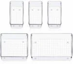 SARVANGAH Desk Drawer Organizers Trays Set Clear Plastic Storage Bins Bathroom Drawer Tray Dividers Vanity Trays Organizer for Bedroom Dresser Makeup Kitchen Utensil Office (5 PCS SET)