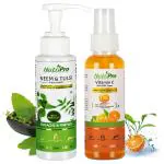 NutriPro Neem & Tulsi Face Wash With Vitamin-C Face Toner| For Acne & Pimples| Enriched With Neem, Tulsi & Haridra & Lemon Extract| Anti-Pollution| Paraben and Sulphate Free 240ML