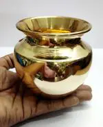 NAAYAGI -Pure Brass - TAMILNDAU - TIRUPPUR Model / Pure ICC Brass - Water, Juice Serving CHOMBU , SOMBU for Pooja and Daily USE - Mini - 600 ML Approx / BRASS SOMBU NO.1( Gold Color )