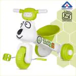 Dash Teddy Foldable Tricycle with Backrest Seat for Boys and Girls with Music and Light (1 to 3 Years, Green)