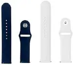 Black Lovies Blue, White Silicon Smart Watch Strap For Boat Zenit (Pack Of 2)