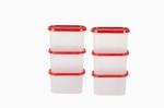 Cutting EDGE Plastic Container - 1200 ml, Set of 6, Red