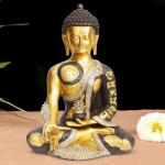 ARTVARKO Decorative Brass Buddha Statue - 15 inch