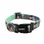 Glucklich Premium Printed Dog Collar with Adjustable Length (S, Green Forest)