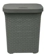 Esquire Neo Laundry Basket ,50 Ltr Capacity (Plastic) (Grey)