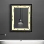 The Deqor LED Mirror Glass for Bathroom Wall - Decorative Home Decor Mirror for Bedroom, Living Room, Hall, Makeup Room, Washbasin (18 * 24 Inch Rectangular) LEDFDT02