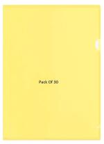 Shining Zon L Folder File A4 Size Durable Clear Transparent Plastic File Folders Paper Holders Organizer Document Sleeves for Protection Suitable for School, Offices & Projects (Pack of 30 Yellow Colour)