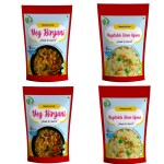 Dryfii Ready-to-Eat-Food | Instant Dehydrated | Combo Pouch Meal 2 Veg. Biryani (150g) & 2 Rava Upma (150g) | Rehydrated Weight 1000g
