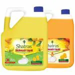 Shatras 5 Liter Dishwash Liquid Gel |Orange & Lemon Freshness| 100% Ecofriendly-Tough Grease Removal Formula| Leaves No Residue, Baby & Pet Safe (Pack Of 2)