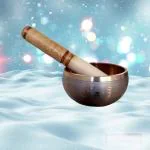 Denique Singing Bowl Tibetan Buddhist Prayer Instrument With Striker Stick | OM Bell | OM Bowl | Meditation Bowl | Music Therapy. 6.5 inches (Light Grey)