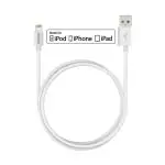 DEBOCK Ch02 USB to 8 Pin 3Amp Data Cable 1 meter Lightning Cable (Compatible with iPhone SE/6/6s/7/8/9/X/11/12/13/X/iPad, iPod, White, One Cable)