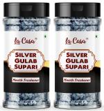 La Casa Silver Gulab Supari Mouthfreshener | Authentic Rajasthani Betel Nut Mukhwas | 2x80g |