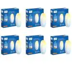 PHILIPS Full Glow 12-watt Round LED Surface Downlighter | 3 Colors in 1 Rimless LED Downlighter | LED Ceiling Light for Home and Hall | Color: Tunable White, Pack of 6