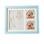 HomeCloud Baby Wooden Photo frame with Clay Baby Handprint and Footprint Makers Kit Keepsake For Newborn Boys & Girls, Baby Girl Gifts & Baby Boy Gifts, Baby Picture Frames (Blue)