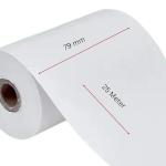 Techxtra 79MM x 25 mtr (3 Inch) (48 GSM) Thermal Paper roll ideal for Billing, POS Machine. (Pack of 25 Rolls) (79mm x 25mtr -25 Rolls)