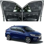 Auto Dean Side Window Half car Curtains (FIX) for TATA Tigor Set of 4. (Z-Black)