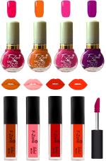 OUR BEAUTY Nail Polish And Lipstick Combo 66 (Pack Of 8)