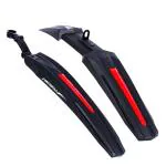EMotorad Bicycle Mudguard Set Red and Black with Front and Rear Fender Suitable for 26.5 and 27 inches Wheels (Red)