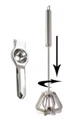 URBAN BUY Stainless Steel Lemon Squeezers With Stainless Steel Churner ,Steel Hand Blander and Multicolour, (Pack of 2)