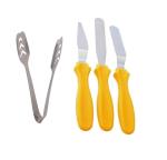 First Front Stainless Steel Momo Tong with 3 Pcs Pallet Knife Set and Multicolour, Pack of 2