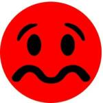 Blackdreams Red Round Sad Smiley Self Adhesive Sticker - 25 Mm (Pack Of 1000)