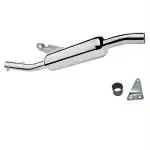 AllExtreme EX043C Angular Model Empty Silencer with Bush Compatible for BS3 and BS4 Model Royal Enfield Bullet 350cc and 500cc (Chrome)