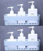 House of vipa 2 Pc Self Adhesive Kitchen and Bathroom Shelves Wall Organizer Plastic Storage Shelf Fashion Simple Style Shower Organizer Rack Kitchen and Bathroom Storage Holder
